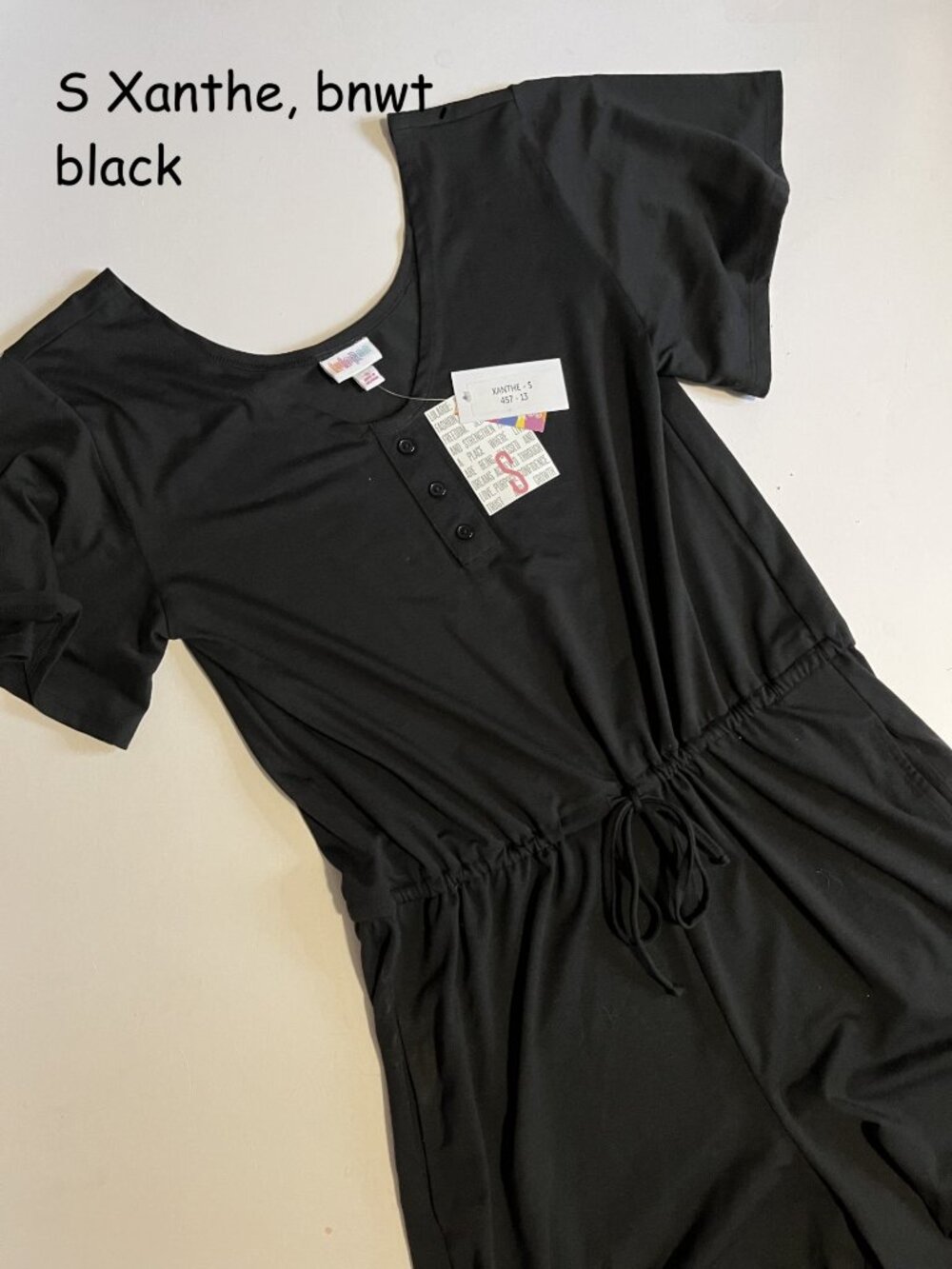 Small Lularoe Xanthe romper, black